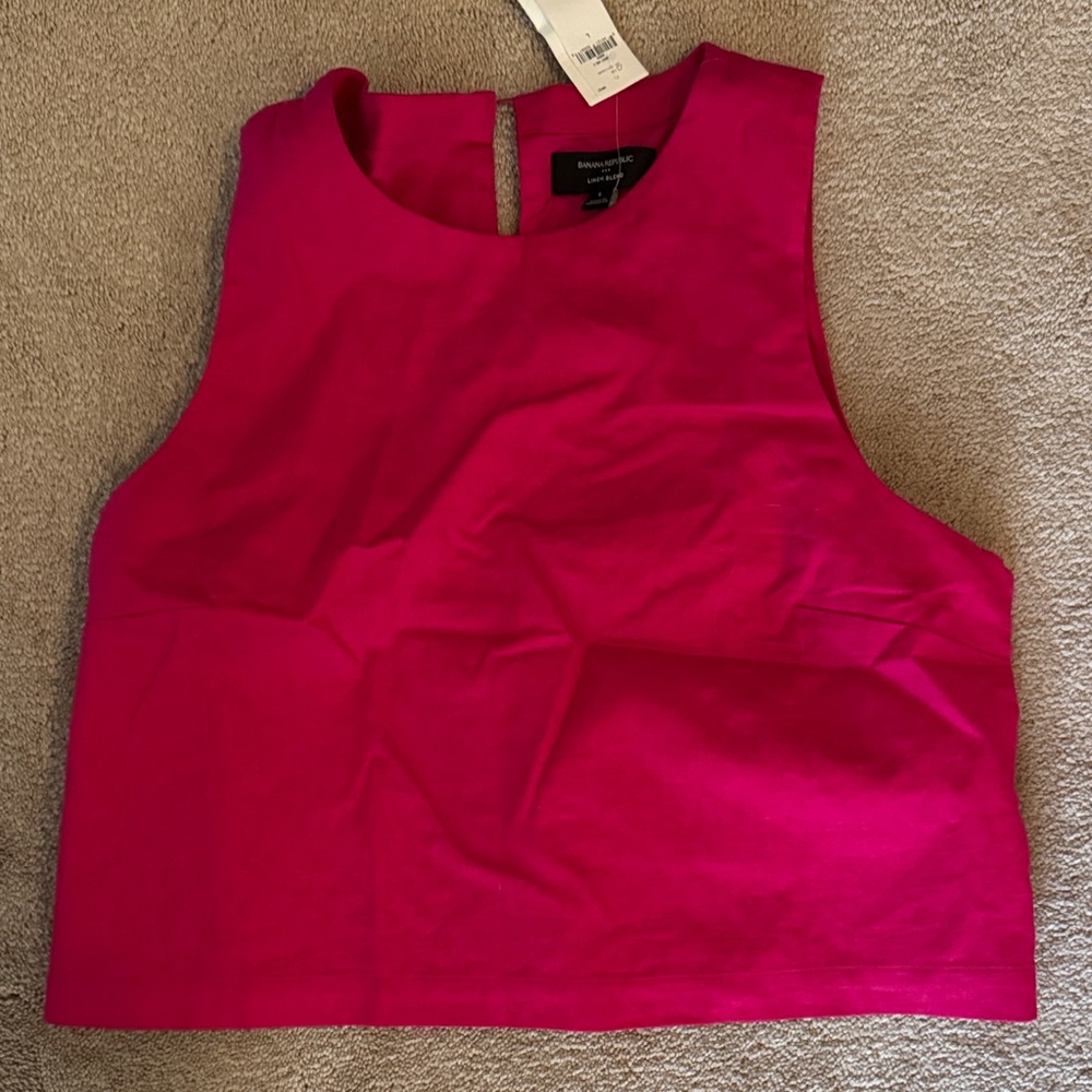 Banana Republic Linen Blend Cropped Shell